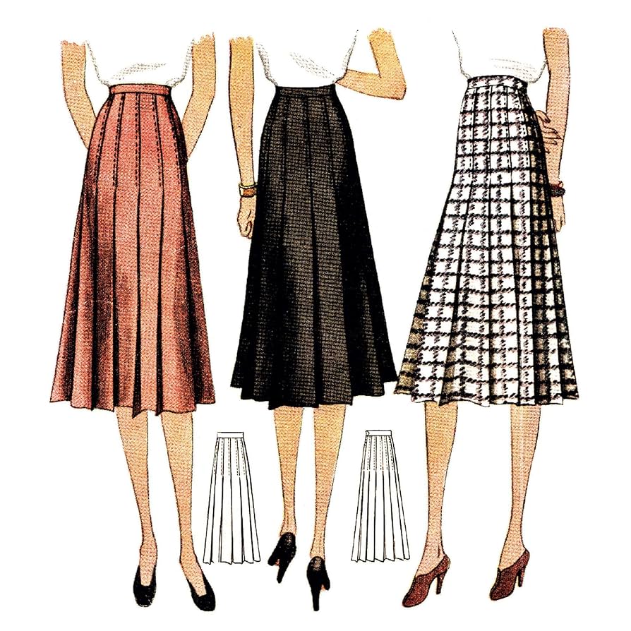 スカート Designed pattern pleated skirt Amazon.com: Vintage 1940s Sewing Pattern, Pleated Skirt